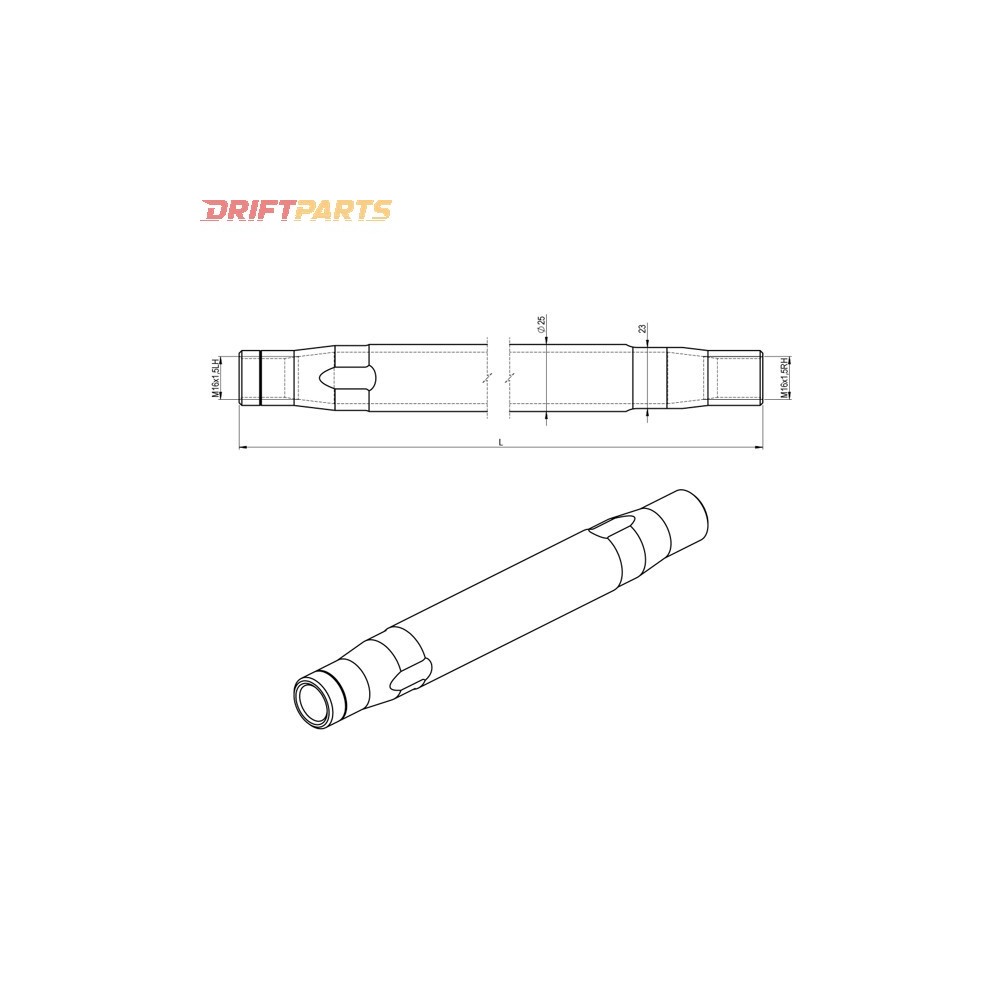 Tubo braccio PMC Ø25×2,9 mm – 350 mm | DriftParts